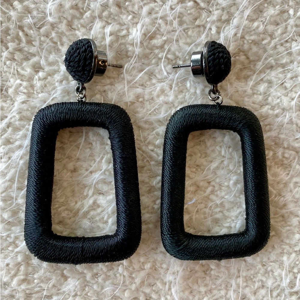 Chico's Black Rectangular Earrings